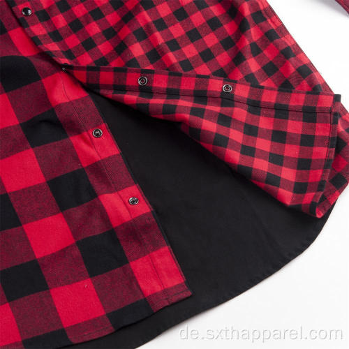 Langarm Fleeece Joining Jacket Plaid Warm Shirt